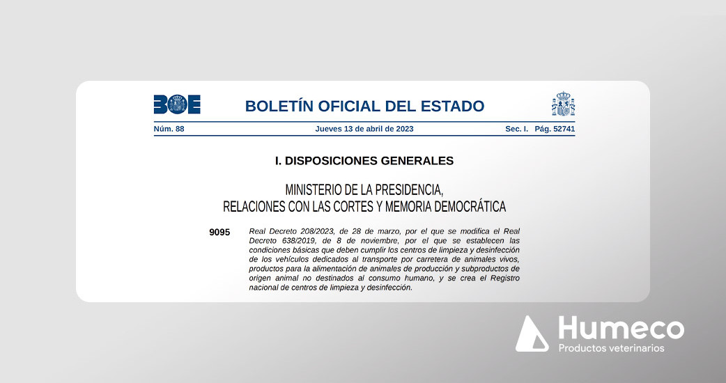 Actualización de la normativa sobre los centros dedicados a la limpieza y desinfección de vehículos de transporte de animales