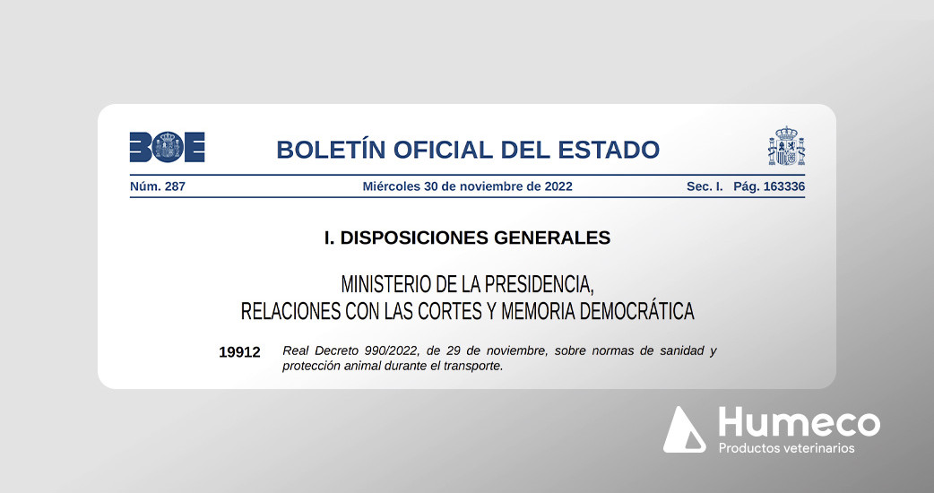 Normativa sobre normas de sanidad y protección animal durante el transporte