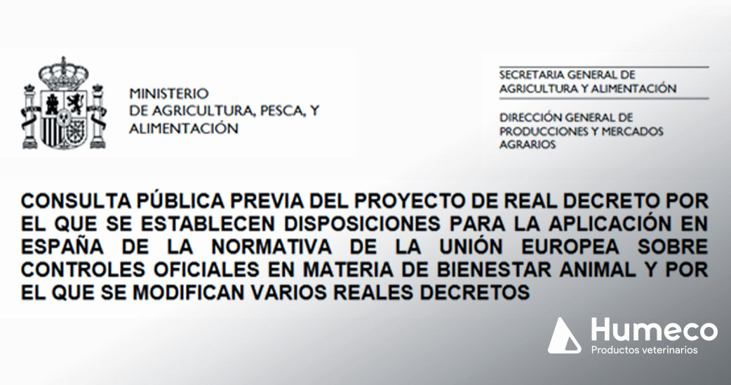 Consulta pública previa del proyecto sobre controles oficiales en materia de bienestar animal