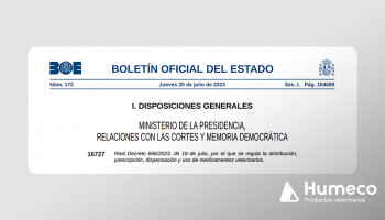 Publicado el Real Decreto que regula la distribución, prescripción, dispensación y uso de medicamentos veterinarios 